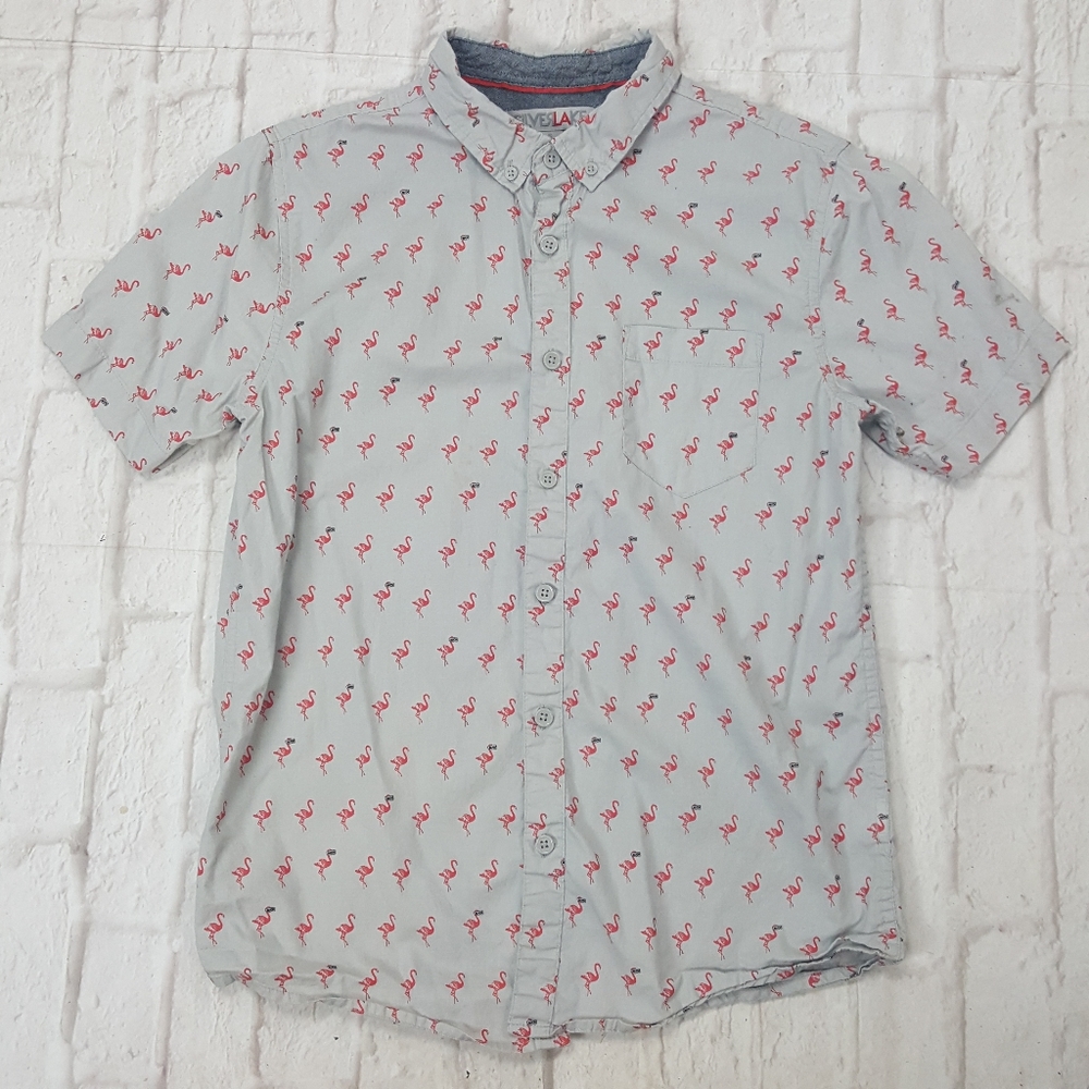 Silverlake Flamingo Sunglasses Button Down Shirt